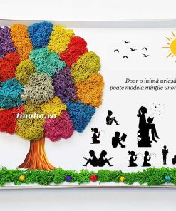 tablou cu licheni cadou personalizat pentru educatoare
