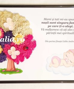 cadou botez fetita tablou personalizat